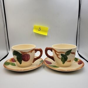 Vintage Franciscan Apple Set of 2 Cups & 2 Saucers